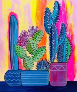 Cactus Plants Pots Paint By Numbers