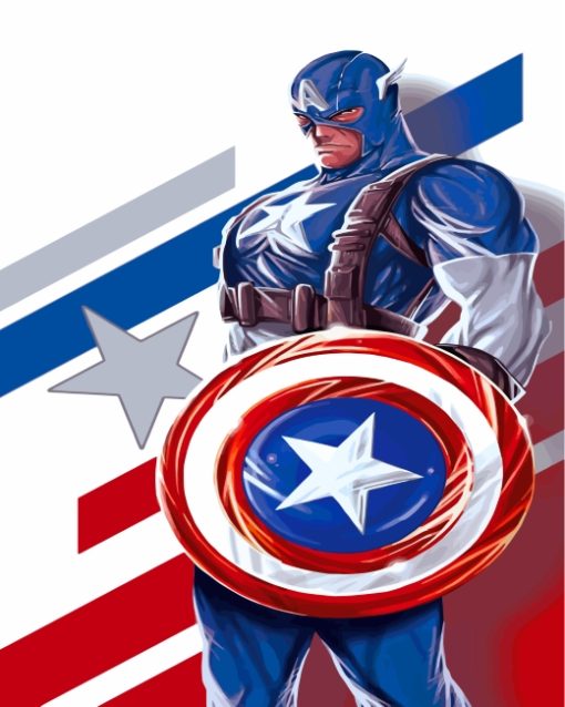 Captain America Illustration Paint By Numbers