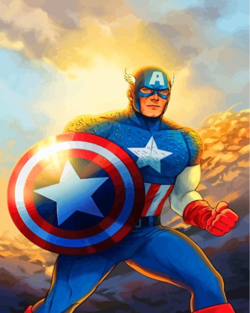 Captain America Paint By Numbers