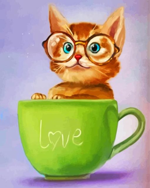 Cat In Cup Paint By Numbers