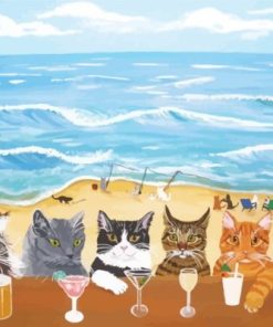 Cats In Beach Paint By Numbers