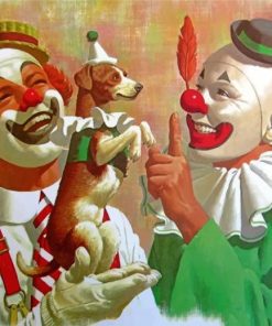 Clowns And Dog Paint By Numbers