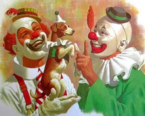 Clowns And Dog Paint By Numbers