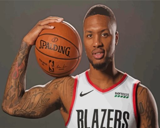 Damian Lillard Blazers Player Paint By Numbers