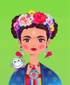 Frida Kahlo And Monkey Paint By Numbers