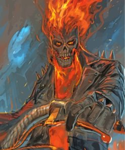 Ghost Rider Skull Paint By Numbers