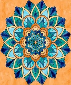 Blue Mandala Paint By Numbers