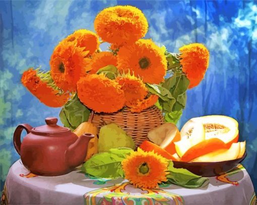 Flowers And Fruits Paint By Numbers