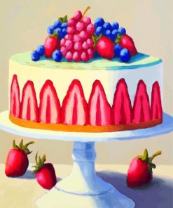 Strawberry Cake Paint By Numbers