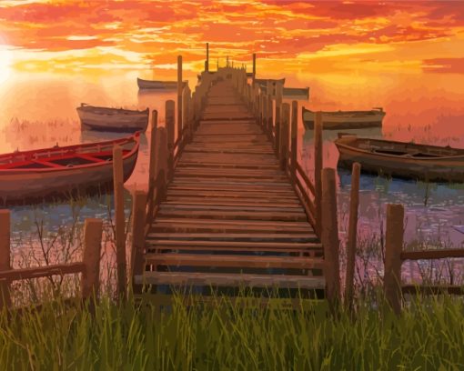 Sunset Dock Paint By Numbers