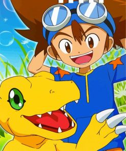 Tai Kamiya And Agumon Paint By Numbers