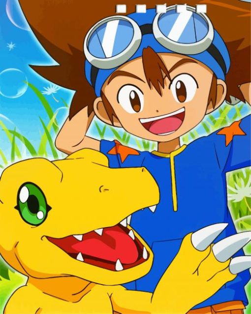 Tai Kamiya And Agumon Paint By Numbers