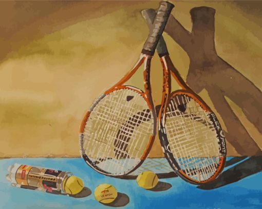 Tennis Game Rackets Paint By Numbers