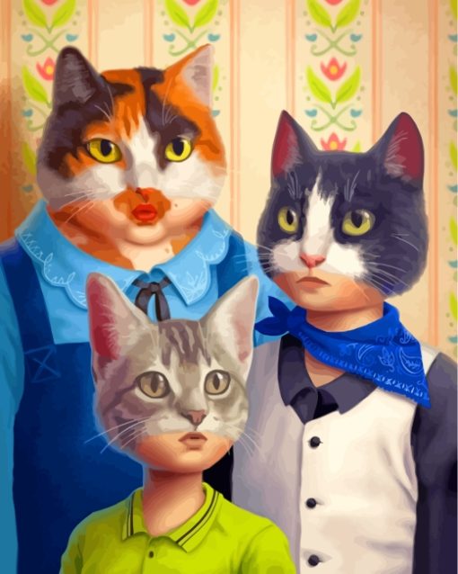 The Cats Family Paint by Number