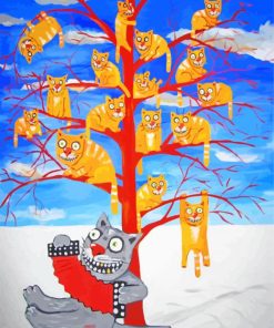 Tree Cats Paint By Numbers