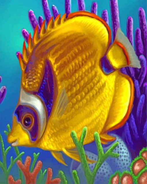 Tropical Yellow Fish Paint By Numbers