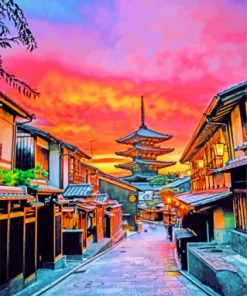 Yasaka Pagoda At Sunset Paint By Numbers