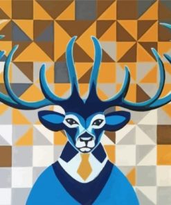 Blue Mr Deer paint by numbers