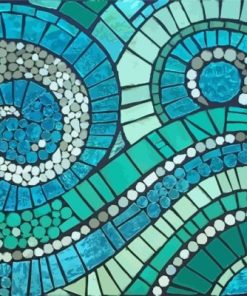 Blue Green Mosaic Paint By Numbers