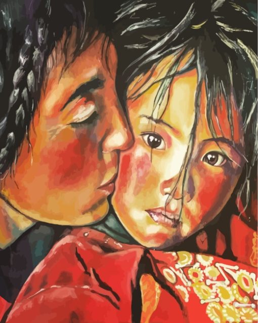 Tibetan Woman And Daughter Paint By Numbers