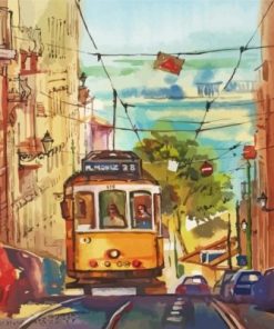 Lisbon Tram Paint By Numbers