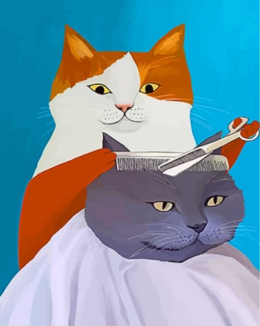 Barber Cat Paint By Numbers