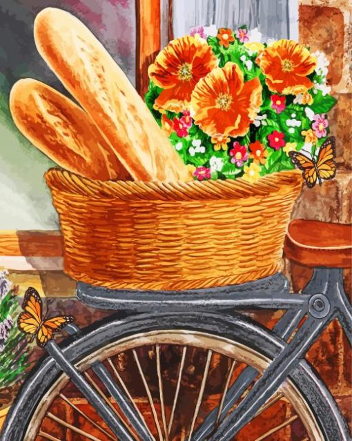 Bicycle And Basket Paint By Numbers