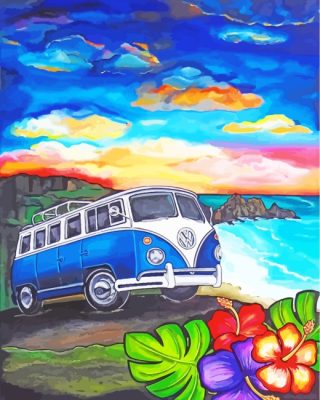 Blue Volkswagen Paint By Numbers