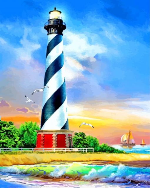 Cape Hatteras Light Station Paint By Numbers