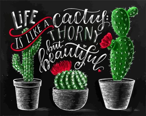 Cactus Quote Paint By Numbers