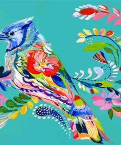 Floral Colorful Bird Paint By Numbers