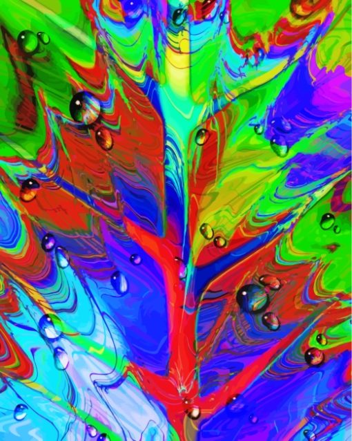 Colorful Leave Paint By Numbers