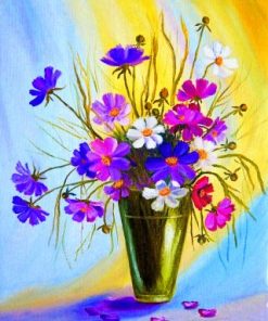 Cosmos Flowers Vase Paint By Numbers