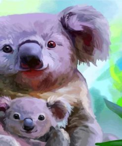 Cute Koala With Baby Paint By Numbers