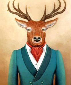 Deer Wearing A Suit Paint By Numbers