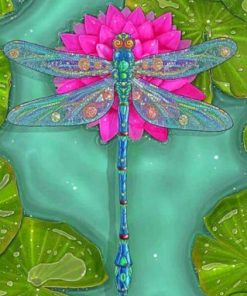 Dragonfly And Water Lily Paint by numbers