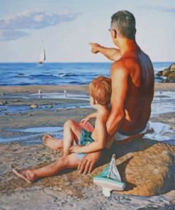 Father And Son Enjoying The Summer Paint By Numbers