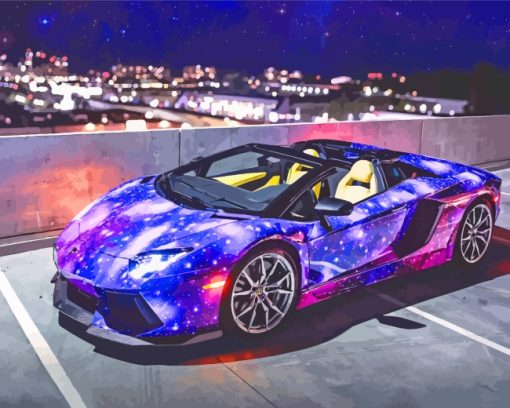 Galaxy Lamborghini Paint By Numbers