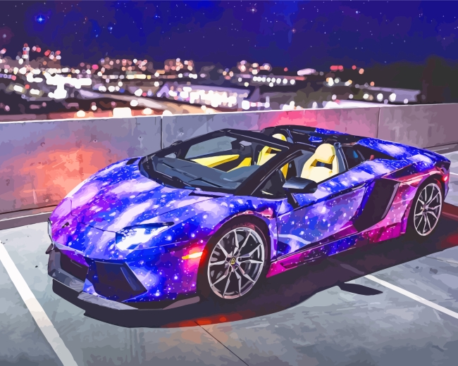 Galaxy Lamborghini Paint By Numbers