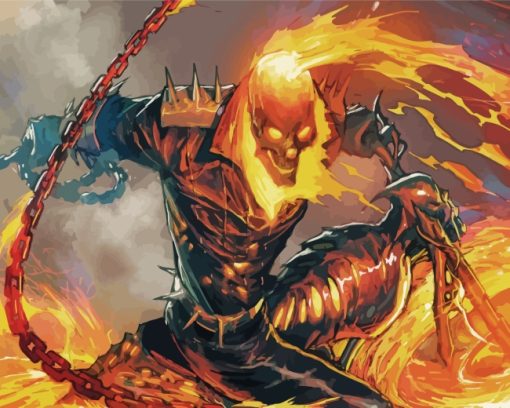 Ghost Rider Fire Paint By Numbers