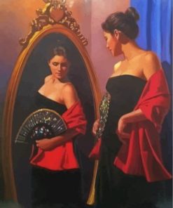 Lady In The Mirror Paint By Numbers