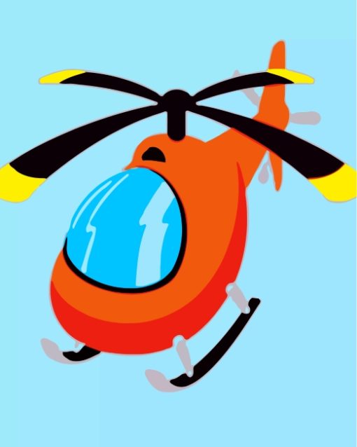 Orange Helicopter Paint By Numbers