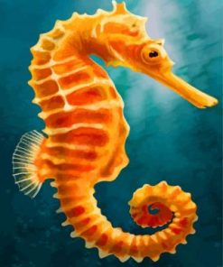 Orange Seahorse Paint By Numbers