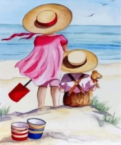 Siblings In Beach Paint By Numbers