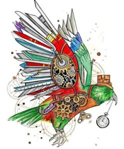 Steampunk Bird paint By Numbers