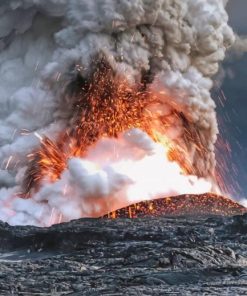 Volcano In The Ocean Paint By Numbers