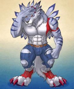 Weregarurumon Digimon Paint By Numbers