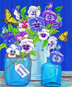 Butterflies And Pansies Paint By Numbers