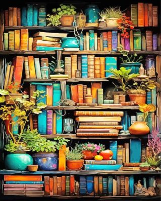 Books And Plants Paint By Numbers 