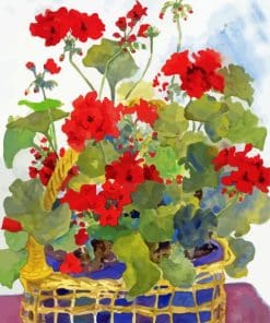 Geranium Basket Paint By Numbers